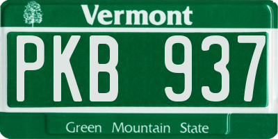 VT license plate PKB937