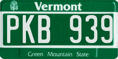 VT license plate PKB939