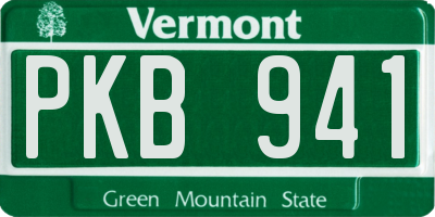 VT license plate PKB941