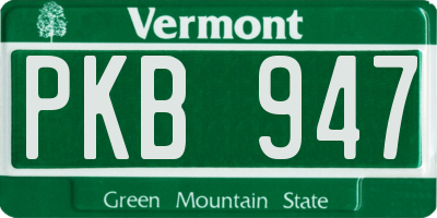VT license plate PKB947