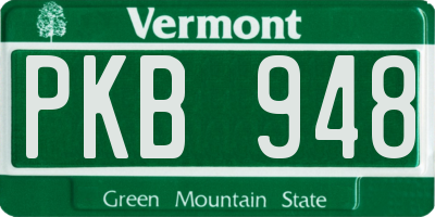 VT license plate PKB948