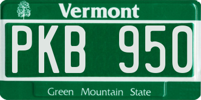 VT license plate PKB950