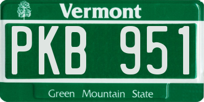 VT license plate PKB951