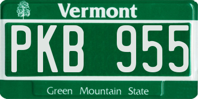 VT license plate PKB955