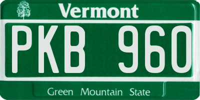VT license plate PKB960