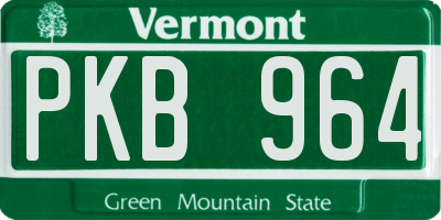 VT license plate PKB964