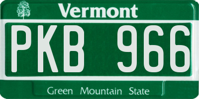 VT license plate PKB966