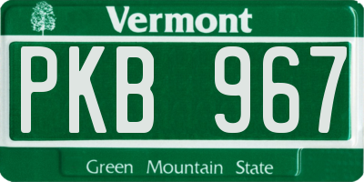 VT license plate PKB967