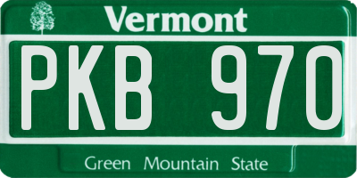 VT license plate PKB970