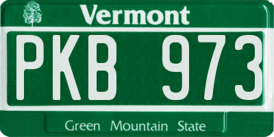 VT license plate PKB973