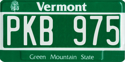 VT license plate PKB975