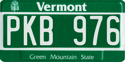 VT license plate PKB976