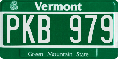 VT license plate PKB979