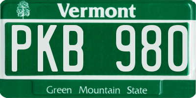 VT license plate PKB980