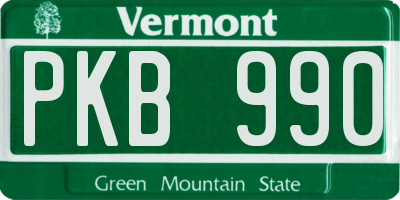 VT license plate PKB990