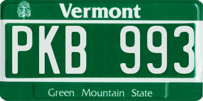 VT license plate PKB993