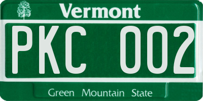 VT license plate PKC002