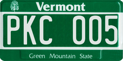 VT license plate PKC005