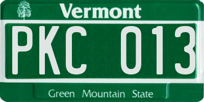 VT license plate PKC013