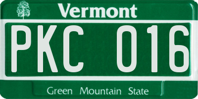 VT license plate PKC016