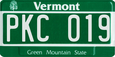 VT license plate PKC019