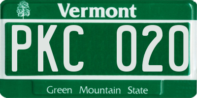 VT license plate PKC020