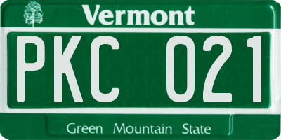 VT license plate PKC021
