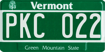 VT license plate PKC022