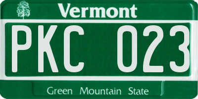 VT license plate PKC023
