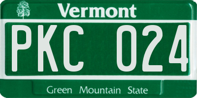VT license plate PKC024