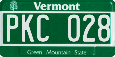 VT license plate PKC028