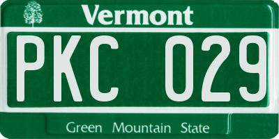 VT license plate PKC029