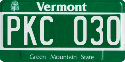 VT license plate PKC030