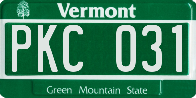 VT license plate PKC031