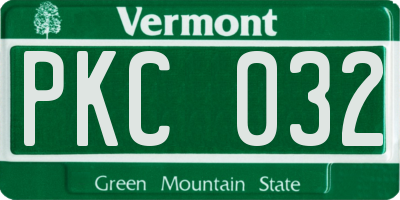 VT license plate PKC032