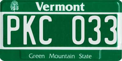 VT license plate PKC033
