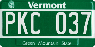 VT license plate PKC037