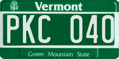 VT license plate PKC040