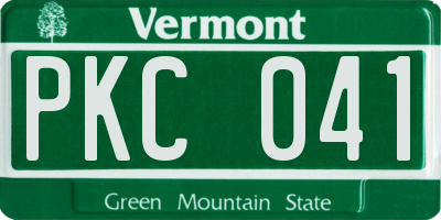 VT license plate PKC041