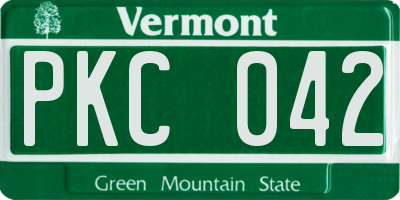 VT license plate PKC042
