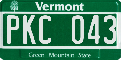 VT license plate PKC043