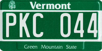 VT license plate PKC044