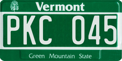 VT license plate PKC045