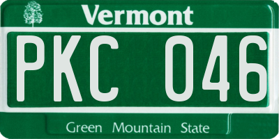 VT license plate PKC046