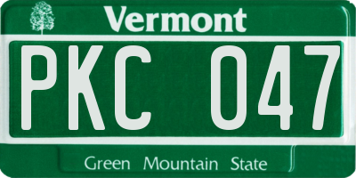 VT license plate PKC047