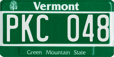 VT license plate PKC048