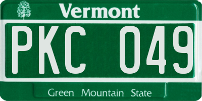 VT license plate PKC049