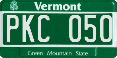 VT license plate PKC050