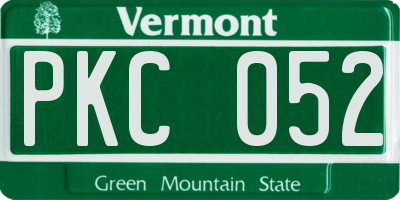 VT license plate PKC052