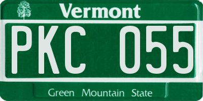 VT license plate PKC055